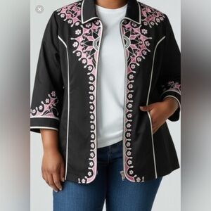 NEW Bob Mackie Embroidered Jacket size M